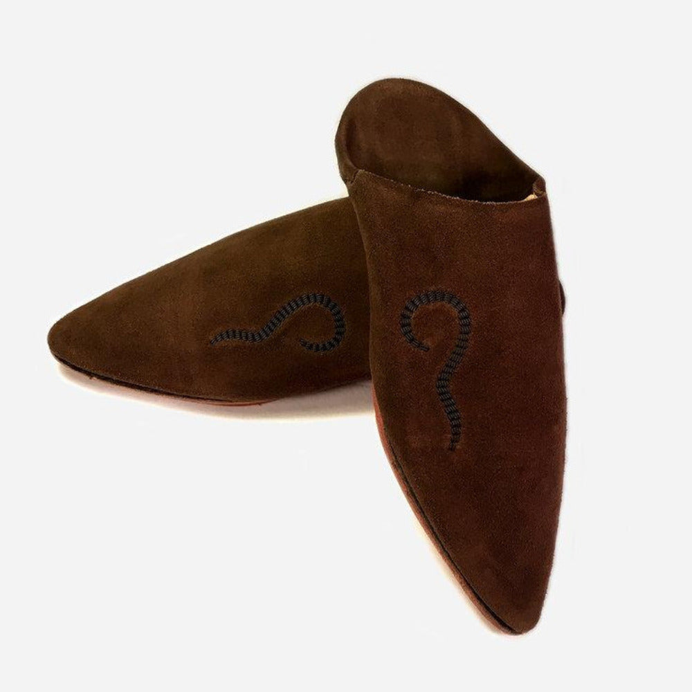 Marché Berber Pointy Babouche in Brown