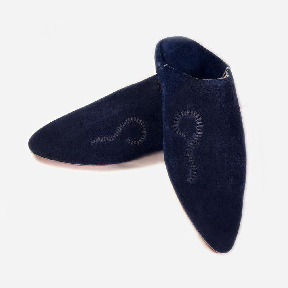Marché Berber Pointy Babouche in Blue