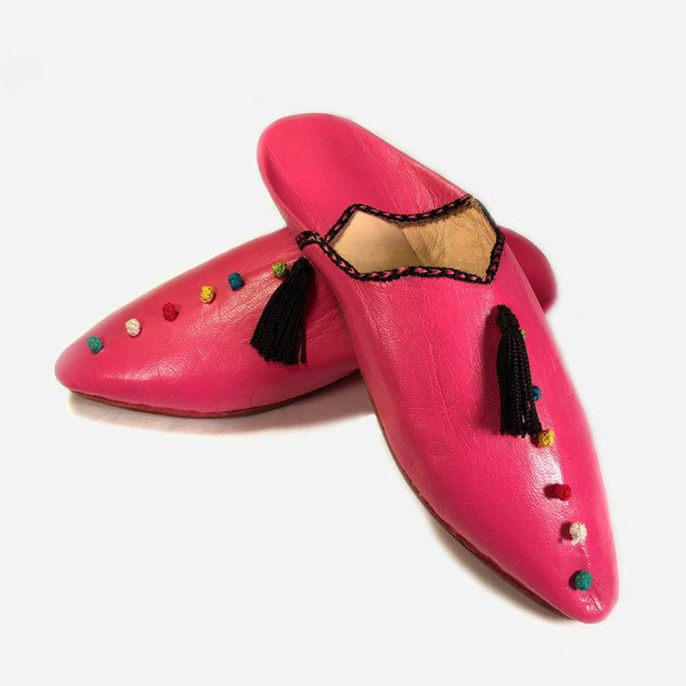 Marché Berber Pointy Babouche in Pink